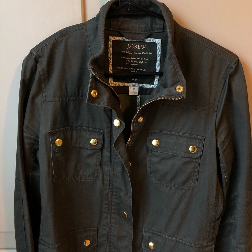 Final Price - J. Crew - Olive Green Utility Jacket with Gold-Tone Buttons - Picture 3 of 5